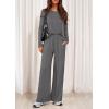 imagePRETTYGARDEN Womens 2 Piece Lounge Fall Sets 2025 Casual Long Sleeve Pajamas Comfy Pants Matching Travel Outfits ClothesDark Grey
