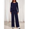 imagePRETTYGARDEN Womens 2 Piece Lounge Fall Sets 2025 Casual Long Sleeve Pajamas Comfy Pants Matching Travel Outfits ClothesNavy Blue