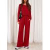 imagePRETTYGARDEN Womens 2 Piece Lounge Fall Sets 2025 Casual Long Sleeve Pajamas Comfy Pants Matching Travel Outfits ClothesRed