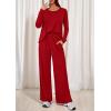 imagePRETTYGARDEN Womens 2 Piece Lounge Fall Sets 2025 Casual Long Sleeve Pajamas Comfy Pants Matching Travel Outfits ClothesRed