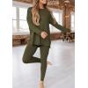 imagePRETTYGARDEN Womens 2 Piece Outfits 2025 Fall Casual Long Sleeve Tunic Tops Legging Pants Matching Lounge Sets SweatsuitsArmy Green