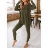 imagePRETTYGARDEN Womens 2 Piece Outfits 2025 Fall Casual Long Sleeve Tunic Tops Legging Pants Matching Lounge Sets SweatsuitsArmy Green