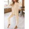 imagePRETTYGARDEN Womens 2 Piece Outfits 2025 Fall Casual Long Sleeve Tunic Tops Legging Pants Matching Lounge Sets SweatsuitsBeige