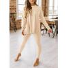 imagePRETTYGARDEN Womens 2 Piece Outfits 2025 Fall Casual Long Sleeve Tunic Tops Legging Pants Matching Lounge Sets SweatsuitsBeige