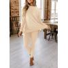 imagePRETTYGARDEN Womens 2 Piece Outfits 2025 Fall Casual Long Sleeve Tunic Tops Legging Pants Matching Lounge Sets SweatsuitsBeige