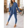 imagePRETTYGARDEN Womens 2 Piece Outfits 2025 Fall Casual Long Sleeve Tunic Tops Legging Pants Matching Lounge Sets SweatsuitsBlue