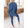 imagePRETTYGARDEN Womens 2 Piece Outfits 2025 Fall Casual Long Sleeve Tunic Tops Legging Pants Matching Lounge Sets SweatsuitsBlue