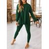imagePRETTYGARDEN Womens 2 Piece Outfits 2025 Fall Casual Long Sleeve Tunic Tops Legging Pants Matching Lounge Sets SweatsuitsDark Green