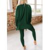 imagePRETTYGARDEN Womens 2 Piece Outfits 2025 Fall Casual Long Sleeve Tunic Tops Legging Pants Matching Lounge Sets SweatsuitsDark Green