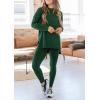 imagePRETTYGARDEN Womens 2 Piece Outfits 2025 Fall Casual Long Sleeve Tunic Tops Legging Pants Matching Lounge Sets SweatsuitsDark Green
