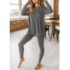 imagePRETTYGARDEN Womens 2 Piece Outfits 2025 Fall Casual Long Sleeve Tunic Tops Legging Pants Matching Lounge Sets SweatsuitsDark Grey
