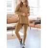 imagePRETTYGARDEN Womens 2 Piece Outfits 2025 Fall Casual Long Sleeve Tunic Tops Legging Pants Matching Lounge Sets SweatsuitsKhaki