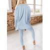 imagePRETTYGARDEN Womens 2 Piece Outfits 2025 Fall Casual Long Sleeve Tunic Tops Legging Pants Matching Lounge Sets SweatsuitsLight Blue