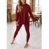 imagePRETTYGARDEN Womens 2 Piece Outfits 2025 Fall Casual Long Sleeve Tunic Tops Legging Pants Matching Lounge Sets SweatsuitsWine Red