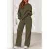 imagePRETTYGARDEN Womens 2 Piece Outfits Fall Sweatsuits Oversized Hoodies Wide Leg Sweatpants Tracksuits Lounge Matching SetsArmy Green