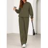 imagePRETTYGARDEN Womens 2 Piece Outfits Fall Sweatsuits Oversized Hoodies Wide Leg Sweatpants Tracksuits Lounge Matching SetsArmy Green