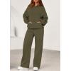 imagePRETTYGARDEN Womens 2 Piece Outfits Fall Sweatsuits Oversized Hoodies Wide Leg Sweatpants Tracksuits Lounge Matching SetsArmy Green