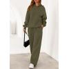 imagePRETTYGARDEN Womens 2 Piece Outfits Fall Sweatsuits Oversized Hoodies Wide Leg Sweatpants Tracksuits Lounge Matching SetsArmy Green