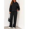 imagePRETTYGARDEN Womens 2 Piece Outfits Fall Sweatsuits Oversized Hoodies Wide Leg Sweatpants Tracksuits Lounge Matching SetsBlack