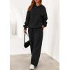 imagePRETTYGARDEN Womens 2 Piece Outfits Fall Sweatsuits Oversized Hoodies Wide Leg Sweatpants Tracksuits Lounge Matching SetsBlack