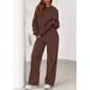 imagePRETTYGARDEN Womens 2 Piece Outfits Fall Sweatsuits Oversized Hoodies Wide Leg Sweatpants Tracksuits Lounge Matching SetsBrown