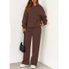 imagePRETTYGARDEN Womens 2 Piece Outfits Fall Sweatsuits Oversized Hoodies Wide Leg Sweatpants Tracksuits Lounge Matching SetsBrown