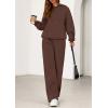 imagePRETTYGARDEN Womens 2 Piece Outfits Fall Sweatsuits Oversized Hoodies Wide Leg Sweatpants Tracksuits Lounge Matching SetsBrown