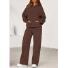 imagePRETTYGARDEN Womens 2 Piece Outfits Fall Sweatsuits Oversized Hoodies Wide Leg Sweatpants Tracksuits Lounge Matching SetsBrown