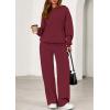imagePRETTYGARDEN Womens 2 Piece Outfits Fall Sweatsuits Oversized Hoodies Wide Leg Sweatpants Tracksuits Lounge Matching SetsBurgundy