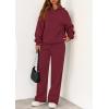 imagePRETTYGARDEN Womens 2 Piece Outfits Fall Sweatsuits Oversized Hoodies Wide Leg Sweatpants Tracksuits Lounge Matching SetsBurgundy