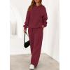 imagePRETTYGARDEN Womens 2 Piece Outfits Fall Sweatsuits Oversized Hoodies Wide Leg Sweatpants Tracksuits Lounge Matching SetsBurgundy