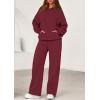 imagePRETTYGARDEN Womens 2 Piece Outfits Fall Sweatsuits Oversized Hoodies Wide Leg Sweatpants Tracksuits Lounge Matching SetsBurgundy