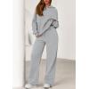 imagePRETTYGARDEN Womens 2 Piece Outfits Fall Sweatsuits Oversized Hoodies Wide Leg Sweatpants Tracksuits Lounge Matching SetsGrey