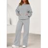 imagePRETTYGARDEN Womens 2 Piece Outfits Fall Sweatsuits Oversized Hoodies Wide Leg Sweatpants Tracksuits Lounge Matching SetsGrey