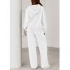 imagePRETTYGARDEN Womens 2 Piece Outfits Fall Sweatsuits Oversized Hoodies Wide Leg Sweatpants Tracksuits Lounge Matching SetsWhite