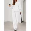 imagePRETTYGARDEN Womens 2 Piece Outfits Fall Sweatsuits Oversized Hoodies Wide Leg Sweatpants Tracksuits Lounge Matching SetsWhite