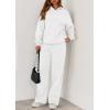 imagePRETTYGARDEN Womens 2 Piece Outfits Fall Sweatsuits Oversized Hoodies Wide Leg Sweatpants Tracksuits Lounge Matching SetsWhite