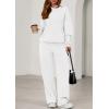 imagePRETTYGARDEN Womens 2 Piece Outfits Fall Sweatsuits Oversized Hoodies Wide Leg Sweatpants Tracksuits Lounge Matching SetsWhite