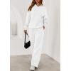 imagePRETTYGARDEN Womens 2 Piece Outfits Fall Sweatsuits Oversized Hoodies Wide Leg Sweatpants Tracksuits Lounge Matching SetsWhite