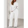 imagePRETTYGARDEN Womens 2 Piece Outfits Fall Sweatsuits Oversized Hoodies Wide Leg Sweatpants Tracksuits Lounge Matching SetsWhite