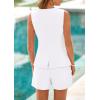 imagePRETTYGARDEN Womens 2 Piece Sets 2025 Summer Trendy Button Down Suit Vest Tops High Waisted Shorts Business Casual OutfitsWhite