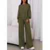 imagePRETTYGARDEN Womens 2 Piece Sets Long Sleeve Sweatshirt Wide Leg Pants Loose Matching Lounge Set Trendy Fall OutfitsArmy Green