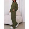 imagePRETTYGARDEN Womens 2 Piece Sets Long Sleeve Sweatshirt Wide Leg Pants Loose Matching Lounge Set Trendy Fall OutfitsArmy Green