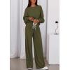 imagePRETTYGARDEN Womens 2 Piece Sets Long Sleeve Sweatshirt Wide Leg Pants Loose Matching Lounge Set Trendy Fall OutfitsArmy Green