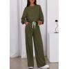 imagePRETTYGARDEN Womens 2 Piece Sets Long Sleeve Sweatshirt Wide Leg Pants Loose Matching Lounge Set Trendy Fall OutfitsArmy Green