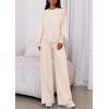 imagePRETTYGARDEN Womens 2 Piece Sets Long Sleeve Sweatshirt Wide Leg Pants Loose Matching Lounge Set Trendy Fall OutfitsBeige
