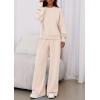imagePRETTYGARDEN Womens 2 Piece Sets Long Sleeve Sweatshirt Wide Leg Pants Loose Matching Lounge Set Trendy Fall OutfitsBeige