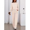 imagePRETTYGARDEN Womens 2 Piece Sets Long Sleeve Sweatshirt Wide Leg Pants Loose Matching Lounge Set Trendy Fall OutfitsBeige