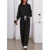 imagePRETTYGARDEN Womens 2 Piece Sets Long Sleeve Sweatshirt Wide Leg Pants Loose Matching Lounge Set Trendy Fall OutfitsBlack