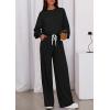 imagePRETTYGARDEN Womens 2 Piece Sets Long Sleeve Sweatshirt Wide Leg Pants Loose Matching Lounge Set Trendy Fall OutfitsBlack